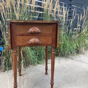 2 drawer drop leaf Side table 