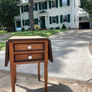 American Empire 2 drawer double drop leaf table 