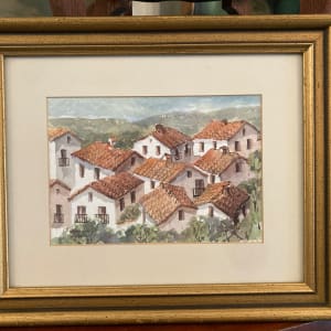 Original Watercolor from Spain Rooftops 