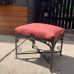 Wrought iron small ottoman or stool 