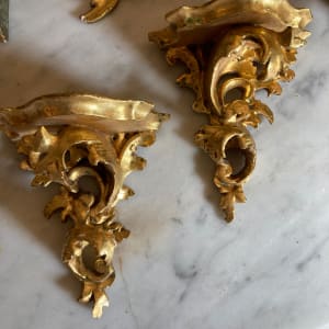 hand carved Italian gold guilt wall shelves 