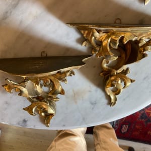 hand carved Italian gold guilt wall shelves 