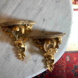 hand carved Italian gold guilt wall shelves 