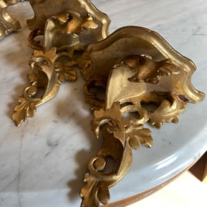 hand carved Italian gold guilt wall shelves 