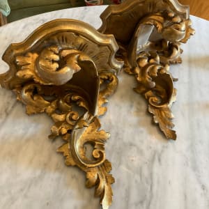 hand carved Italian gold guilt wall shelves 