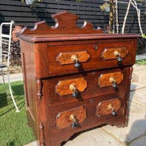 Renaissance revival walnut commode 