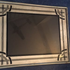 Art Deco Dresser frame with metal frame and silver decoration 