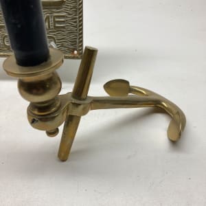 pair of brass anchor candleholders 