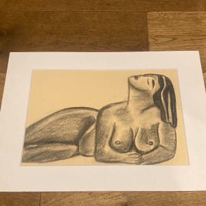 Original charcoal of nude woman 