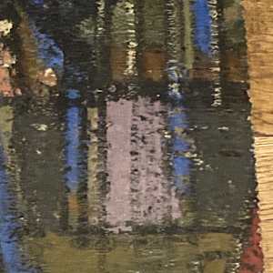 Original painting of French plaid girl on board 