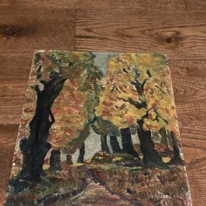 Original painting of trees on board 