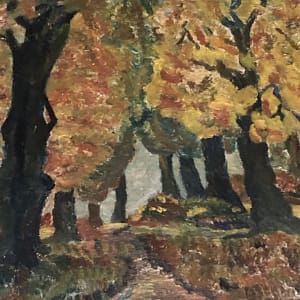 Original painting of trees on board 