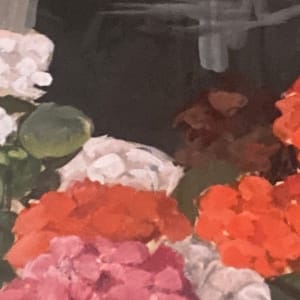 Original painting on paper of geraniums by O Rouge 