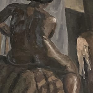 Original painting on paper of nude woman 