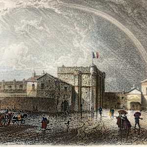 Hand colored engraving circa 1860's ~ Vue Du Fort Du HA 
