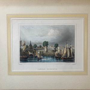 Hand colored engraving circa 1860's ~ Chateau Trompette 