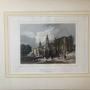 Hand colored engraving circa 1860's ~ St. Seurin 