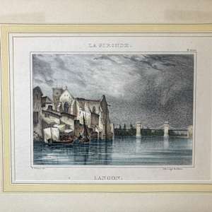 Hand colored engraving circa 1860's ~ La Gironde Langon 
