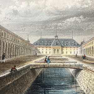 Hand colored engraving circa 1860's ~ Ancien Moulin Des Chartrons 