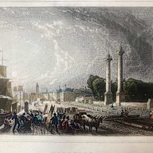Hand colored engraving circa 1860's ~ Bordeaux 