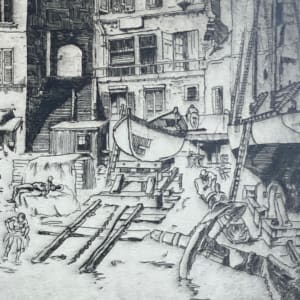 Dry Dock etching by Lionel Barrymore 