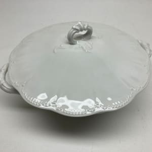 Austrian white porcelain round covered casserole 