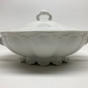 Austrian white porcelain round covered casserole 