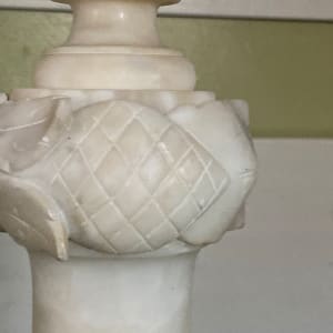 hand carved alabaster marble table lamp 