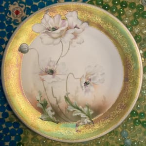 RS Germany iridescent hand painted poppy plate 