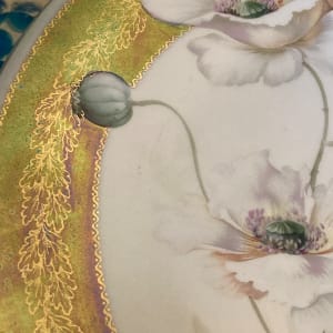 RS Germany iridescent hand painted poppy plate 