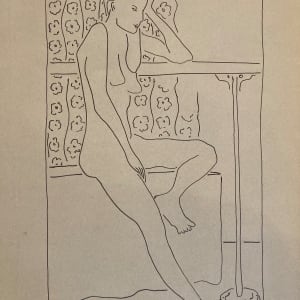 framed drawing of nude woman by Richard Quail 