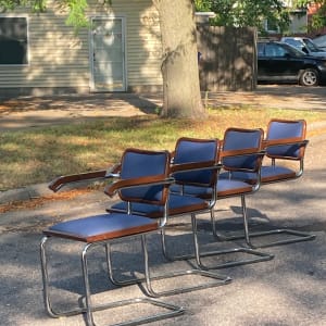 4 Lowenstein chrome chairs 