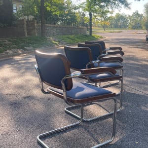 4 Lowenstein chrome chairs 