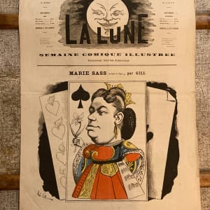 vintage  La Lune 1867 French news cover page