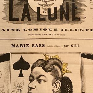 vintage  La Lune 1867 French news cover page 