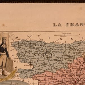 hand colored1830's  La France  map 