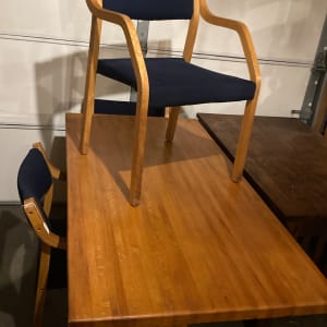 butcher block oak mid century dinette table 