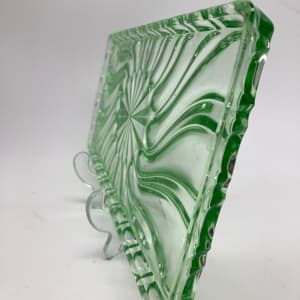 Green glass Art Deco tray 