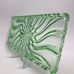 Green glass Art Deco tray 