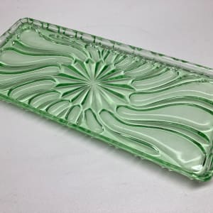 Green glass Art Deco tray 