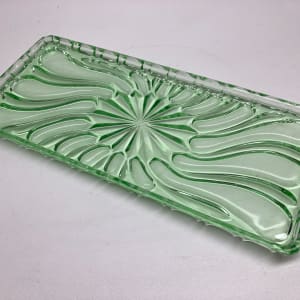 Green glass Art Deco tray 