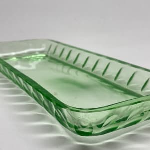 Green glass Art Deco tray 