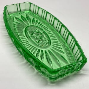 Green glass Art Deco tray 