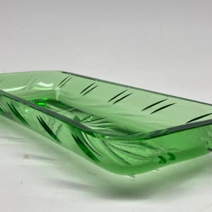 Green glass Art Deco tray 