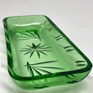 Green glass Art Deco tray 