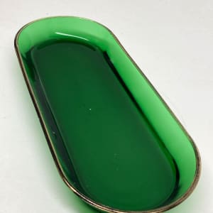 Green glass Art Deco tray 