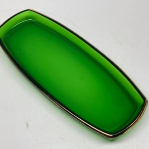 Green glass Art Deco tray 