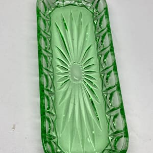 Green glass Art Deco tray 