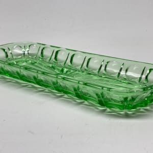 Green glass Art Deco tray 