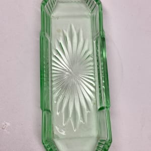 Green glass Art Deco tray 